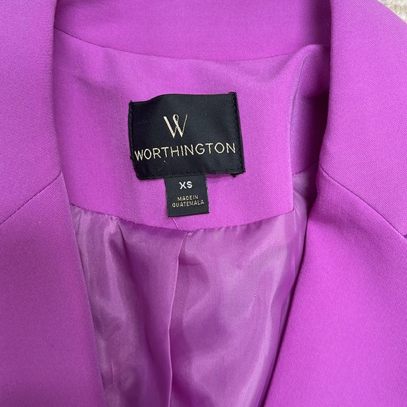 NWT Worthington Purple Long Blazer - Tie Waist - XS - Picture 6 of 7